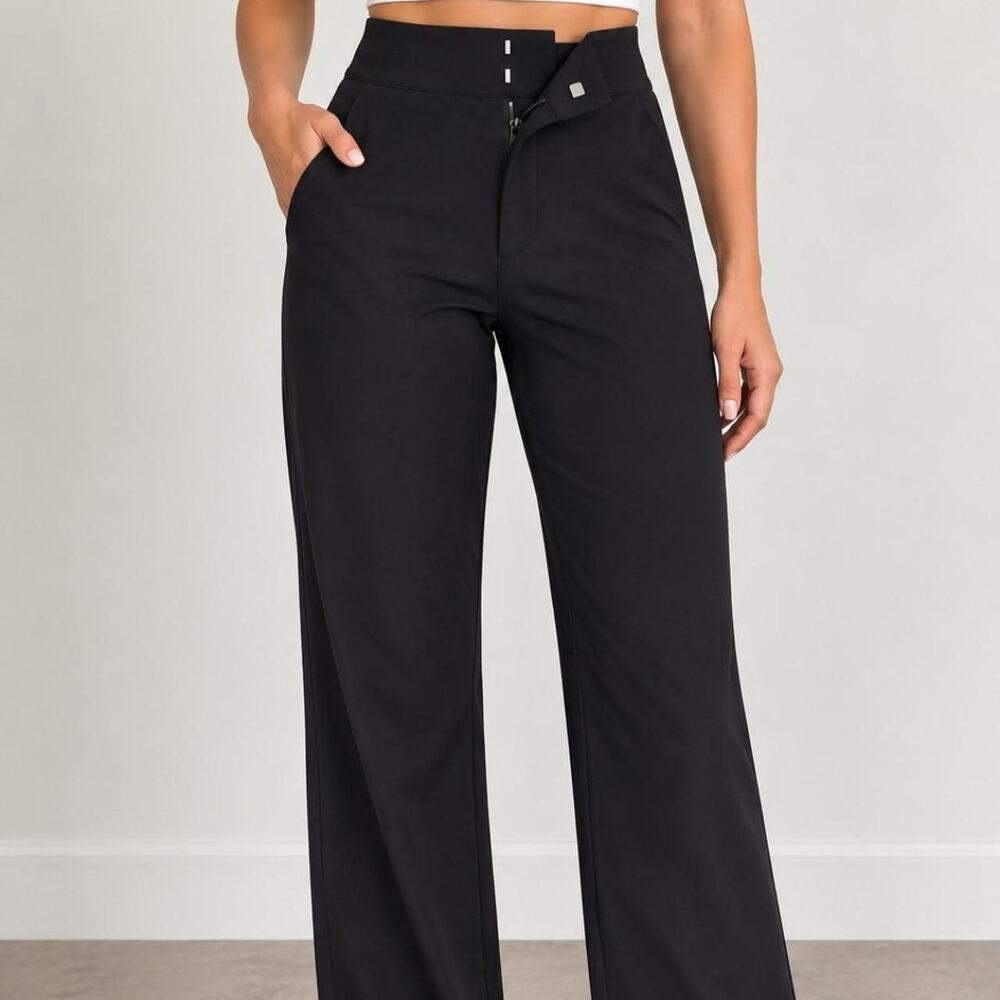 Athleta Black High-Waisted Straight-Leg Pants π€